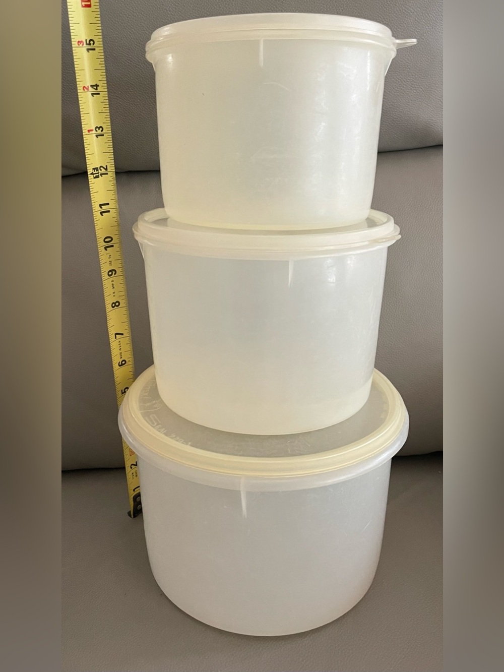 VTG Tupperware Millionaire Line Sheer 3-Piece Graduated/Nesting Canister Set - Picture 2 of 11